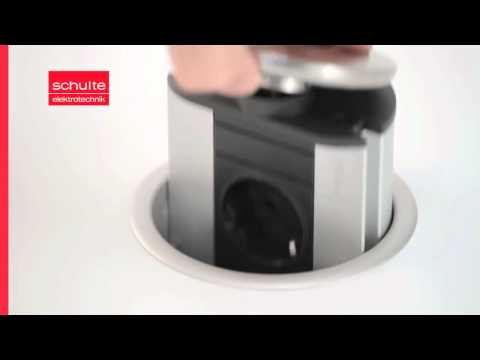 EVOline Port Data - versenkbarer 3-fach Einbausteckdose mit 2x  RJ45-Anschluss