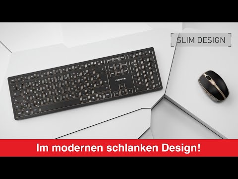 CHERRY DW 9100 SLIM Tastatur-Maus-Set kabellos Weiß