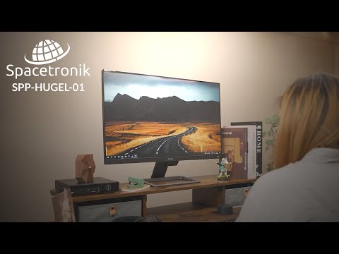 Spacetronik Monitorständer mit Schubfächer (984 mm) Schwarz