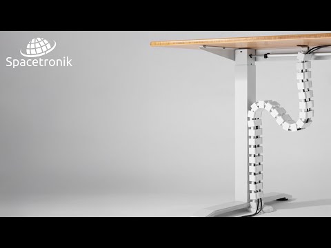 Spacetronik Kabelschlange 82 cm, eckig - Kabelmanagement für Büro, Schreibtisch - Weiß